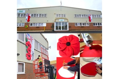 Giant poppies take pride of place on SMI building